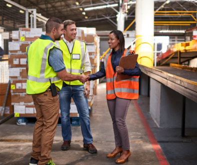 group of warehouse employees working