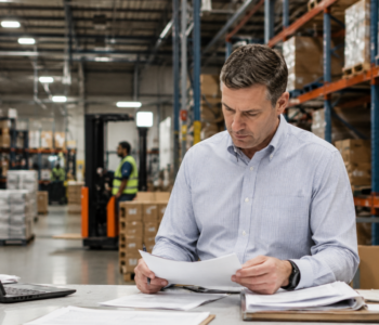 Warehouse operations manager reviewing staffing options in a Virginia facility